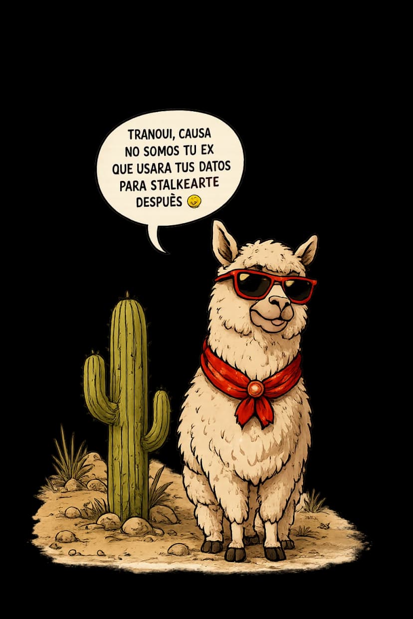Llama personaje con burbuja